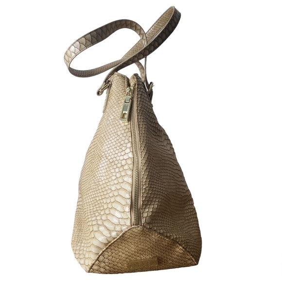 Steven by Steve Madden Snakeskin Zip Front Buckle Large Tote - Picture 4 of 12